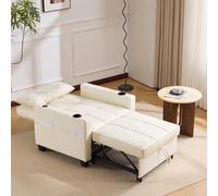 XPSSJMU Sofá Cama Individual Extensible 3 en 1: con portavasos, reclinable, sillón Cama y sillón, Ideal para Espacios reducidos.