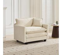 XPSSJMU Sofá en la nube individual (otomano no incluido), moderno sofá seccional, para sala de estar y apartamento, cómodo cojín de asiento acolchado de doble capa, tela de chenilla transpirable