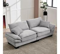 XPSSJMU Un sofá Doble Moderno y Sencillo con colchón de Plumas. Solo Necesitas una Almohada; es Acogedor y Espacioso, Ideal para la Sala de Estar, el Dormitorio o la Oficina. Gris Claro.