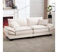XPSSJMU Un sofá Doble Moderno y Sencillo con colchón de Plumas. Solo Necesitas una Almohada; es Acogedor y Espacioso, Ideal para la Sala de Estar, el Dormitorio o la Oficina. Color Beige.