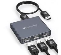 XPTSFDU Divisor DisplayPort 3 monitores 4K60Hz DP divisor de pantalla extendida 1 en 3 salidas DisplayPort a triple DP para monitor de PC (Mac OS no es compatible con cable de puerto de pantalla MST