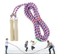 XPuing Cuerda larga de saltar de colores, 5 metros, 7 metros, 10 metros, cuerda de saltar y juegos, cuerda de saltar de madera para adultos y niños (rojo y azul, 7 m)