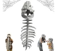 Xpwghap Spinosaurus Plush Dino Outfit，skeleton Plush，spider Stuffed Toy，costume Halloween Bambino Dinosauro，spinosaurus Dino Outfit,Halloween Realistic Dinosaur Skeleton Costume Set-M