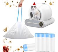 XQDKoon Bolsas para Arena para Gatos, 5 Volúmenes Bolsa Arenero Gato Autolimpiable Forros, Resistente al Desgaste, Impermeable, Unidades Bolsas de Basura con Asa para Mascotas, Gatos, 75 Piezas