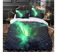 XQGASOEBN Juego 3 Piezas Microfibra Suave Cosmic Vortex Funda de Edredón Impresión 3D Fundas Almohada Lavables Scifi Space Phenomenon Funda Edredon for Ancianos Double（200x200cm）