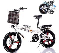 XQIDa durable Bicicleta Plegable Adulto 20 Pulgadas | Bicicleta Unisex | Amortiguación Doble Delantera y Trasera Freno de Disco Doble con Ajuste de 6 velocidades | Ideal para desplazamientos Diarios