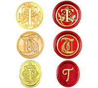 XQIGI Sello de cera con inicial T, 3 piezas de sellos clásicos medievales de latón para invitaciones de boda, tarjetas de felicitación de Navidad, sobres, envoltura de regalo de Navidad, paquetes de