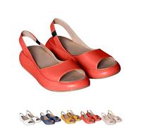 XQILGVF Sandalias planas cómodas para mujer. Sandalias ortopédicas planas informales ultracómodas, sin cordones, para caminar en la playa. (Orange,43)