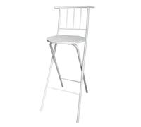 XQJLBZA Silla Alta de Bar Plegable Moderna y Portátil de 75 cm, Taburete Alto para Oficina, Hogar, Cocina, Fiestas y Desayunos(White)