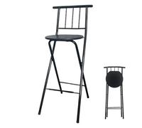 XQJLBZA Silla Alta de Bar Plegable Moderna y Portátil de 75 cm, Taburete Alto para Oficina, Hogar, Cocina, Fiestas y Desayunos(Zwart)