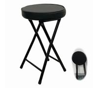 XQJLBZA Taburete de Bar Plegable de 20 Pulgadas con Acolchado Acolchado, Taburete de Desayuno Plegable para el Hogar para la Cocina, Silla de Mostrador sin Respaldo(Zwart)