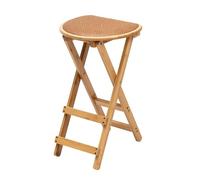 XQJLBZA Taburete Plegable de Ratán con Asiento Acolchado y Sin Respaldo, 63 cm, Silla Alta Portátil para Cocina, para Conciertos Móviles, Actuaciones(Natural)