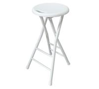 XQJLBZA Taburetes de Bar Plegables de 60/70 CM de Alto para Cocina, Asiento de Mostrador Portátil sin Respaldo con asa y Reposapiés, Taburete de Desayuno Plegable para Adultos(White,28"(70cm))