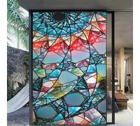 XQKXHZ 3D Vinilos para Ventanas Arco Iris, Película De Vidriera Vintage Autoadhesivo Estático Película De Privacidad para Ventana De Vidrio Pegatinas De Vinilo para Baño Salon Oficina,E,70x100cm