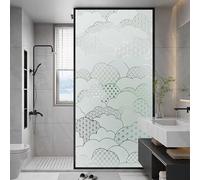 XQKXHZ Película para Ventanas Privacidad Opaco con Patrón Nube, Vinilos para Cristales Decorativo Estático, Anti UV, Removible y Reutilizable, Lamina Vinilo Ventana para Baño y Cocina,90x500cm