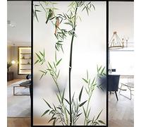 XQKXHZ Vinilo Electrostatico para Ventanas,Bambú Verde,Vinilo Cristal para Ventanas Privacidad Translúcida Laminas para Ventanas Opaco No Adhesivo para Baño Cocina Oficina Casa,17,40x100cm
