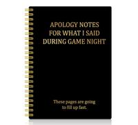 XQLZY Apology Notes For What I Said During Game Night These Pages Are Going To Fill Up Fast Black Gold Spiral Notebook, Inspirational Quotes Spiral Notebook Gifts for Women Mom Sister BFF