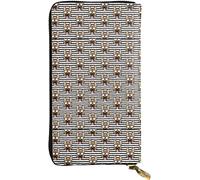 XqmarT Carteras de Gafas de Rayas Negras de Pastor alemán Cartera de Gran Capacidad para Hombres y Mujeres Carteras de Tarjeta de crédito Cartera de Cuero de Microfibra