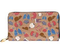 XqmarT Carteras de órganos médicos Cartera de Gran Capacidad para Hombres y Mujeres Carteras Tarjeta de crédito Cartera de Cuero de Microfibra