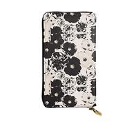 XqmarT Carteras Vintage de Color Crema Rosa y Negro, Cartera de Gran Capacidad para Hombres y Mujeres, Carteras de Cuero de Microfibra para Tarjetas de crédito