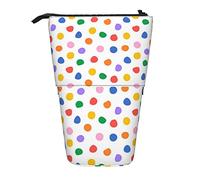 XqmarT Estuche de lápices telescópico de Lunares de Confeti de Colores, portalápices con Cremallera, Bolsa de Maquillaje, Estuche para lápices, Estuche para bolígrafos