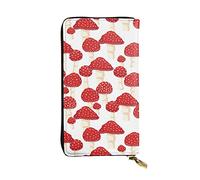 XqmarT Fly Agaric Red Mushrooms Carteras de Gran Capacidad para Hombres y Mujeres Carteras de Tarjeta de crédito Cartera de Cuero de Microfibra