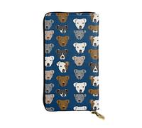 XqmarT Pitbull Heads Carteras Cartera de Gran Capacidad para Hombres y Mujeres Carteras Tarjeta de crédito Cartera de Cuero de Microfibra