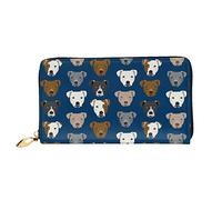 XqmarT Pitbull Heads Carteras Cartera de Gran Capacidad para Hombres y Mujeres Carteras Tarjeta de crédito Cartera de Cuero de Microfibra