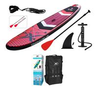 Xqmax Tabla Paddle Surf Hinchable 305 cm Roja con Remo Telescópico, Mochila y Kit Reparación