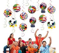 XQMMGO 24 remolinos colgantes de la Copa del Mundo de fútbol 2026, decoración de fiesta temática deportiva, remolinos colgantes, decoraciones de fiesta de fútbol, para bar, oficina, decoración de