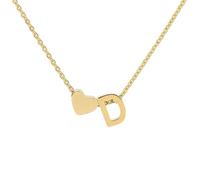 XQMMGO Iniciales de Oro A-Z Corazón Cadena Con Letras Para Mujeres y Niñas - Joya Dorada - Regalos Para Familia, Madre, Hermana, Esposa (A) - Acero de Titanio