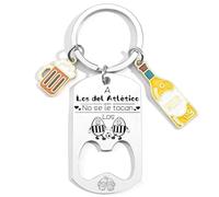 XQXQXZ Llavero del Atlético Regalo Atlético A los Colchoneros No Se Le Tocan Regalo para Aficionados Frase Ser del Atlético