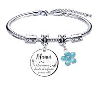 XQXQXZ Pulsera para Mamá | Regalo Día de la Madre |Regalo Madre Pulsera Acero Inoxidable Ajustable Pulsera Mejor Mamá | Pulsera con Mensaje para Mamá | Regalo Cumpleaños y Día de la Madre