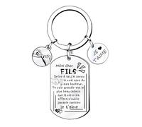 XQXQXZ - Regalos para Navidad, hijo y llaveros para hombre, regalo de cumpleaños, niño y yo te amo mi hijo, 1, L