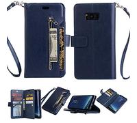 XQYPYL Samsung S9 Billetera con Cremallera PU+TPU Cuero Teléfono Caso Ranuras para Tarjetas Soporte Protección Cáscara,06,SamsungA750/A72018