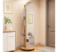 XQYYLVY Espejo Pivotante De 360° con Perchero Y Estante De Almacenamiento Espejo De Cuerpo Entero De Madera para Sala De Estar, Dormitorio, Guardarropa