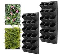 XQZMD Bolsas de plantación colgantes, Maceta de pared auto-regable, Jardín vertical de plantas en pared para exterior con 36 macetas, Bolsa de plantación de pared para jardín, terraza (36