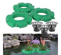 XQZMD Isla Flotante Para Estanque, Plataforma De Jardín, Isla Flotante De Barrera De Peces, Para Plantas Acuáticas En Estanques Y Características De Agua (Redondo B, 33 X 33 Cm)