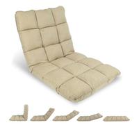 XQZMD Silla plegable de suelo, sofá cama ajustable, silla de descanso acolchada portátil con soporte de espalda para leer, descansar y jugar (caqui)