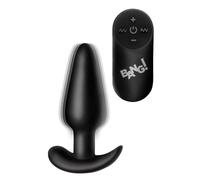 XR Brands 21X Vibrating Silicone Butt Plug with Remote Control - Black 90 g