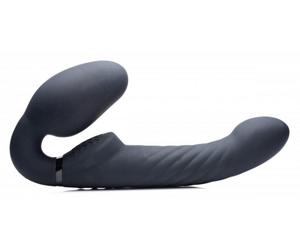 XR Brands Arnés sin correa vibrador Swirl - Negro