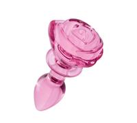 Enchufe anal con rosa de vidrio dilatador mini consolador liso portátil...