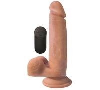 XR Brands Dildo vibrador realista con Ventosa - Tono de la piel