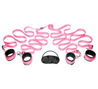 XR Brands FRISKY - Kit de Restricción para Dormitorio Esposas Rosas