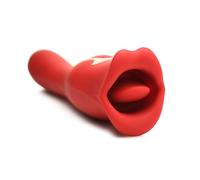 XR Brands Lickgasm Beso + Vibrador de Doble Beso - Rojo