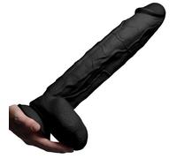 Xr Brands Master Cock AG264-BLACK Rhino Consolador Venoso Oscilante, Negro, 17 pulgadas