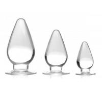 XR Brands Master Series - Plug anal Triple Cones, conjunto de 3 - Transparente