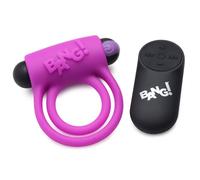 XR Brands Silicone Cock Ring & Bullet with Remote Control - Purple 80 g