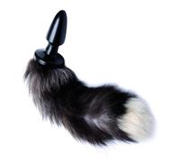 XR Brands TAILZ - Plug Anal Cola de Zorro - Blanco/Negro