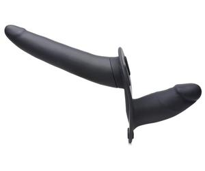 XR Brands Vibrador de arnés Power Pegger doble - Negro